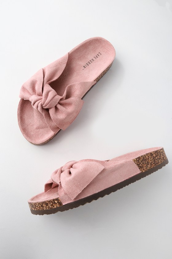 knotted slide sandals