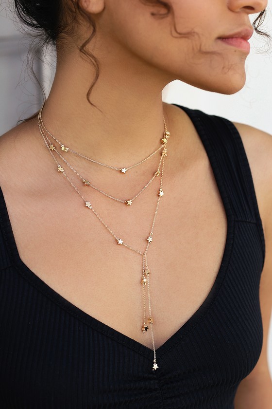 stars cute gold fashion jewelry layered necklace cheap necklace 