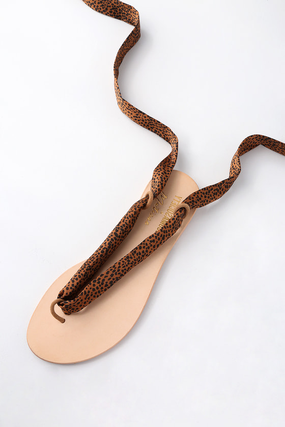 leopard print lace up sandals