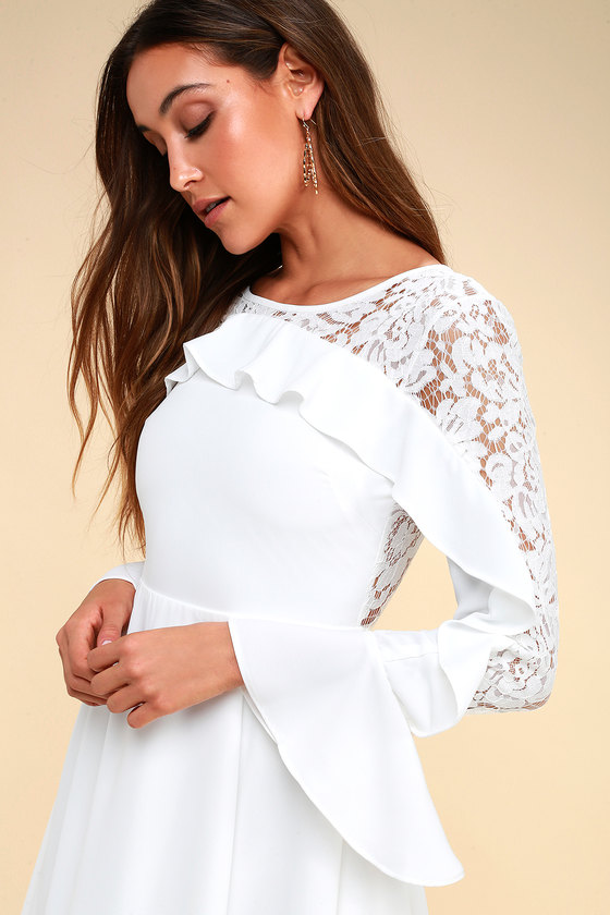 lulus white long sleeve dress