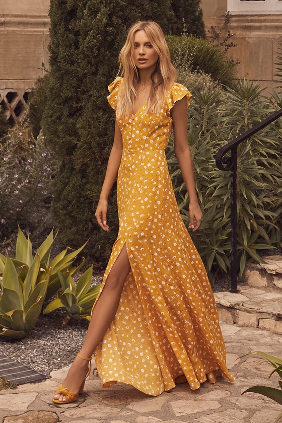 Yellow Maxi Dress With Flowers Online ...