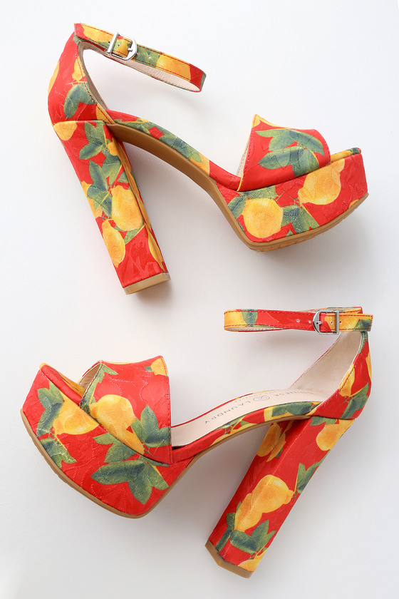 Valentino Neon Yellow Patent Leather Rockstud T-Strap Heels
