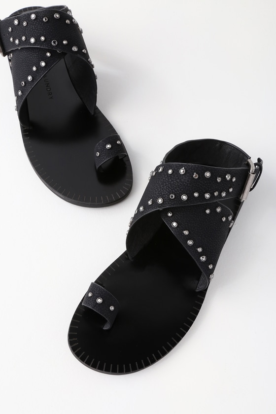 Chinese Laundry Jesse - Black Sandals - Rhinestone Sandals - Lulus