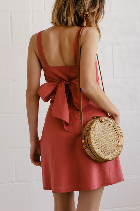 Hobbs Tan Round Woven Purse 5