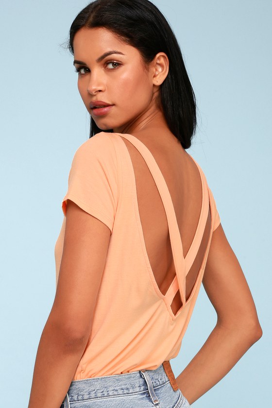 Cool Peach Tee - Backless Tee - Backless T Shirt - Lulus