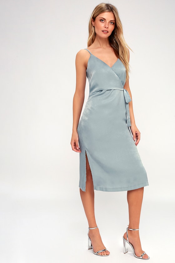 joa satin wrap dress