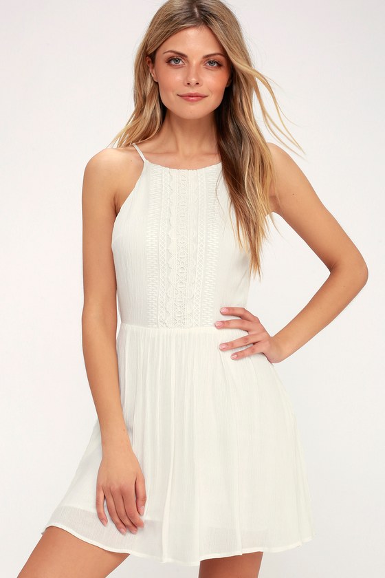 Cute White Dress - Crochet Lace Dress - Sundress - Lulus