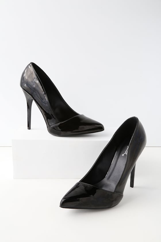 Colbie Black Patent Pointed-Toe Pumps 1