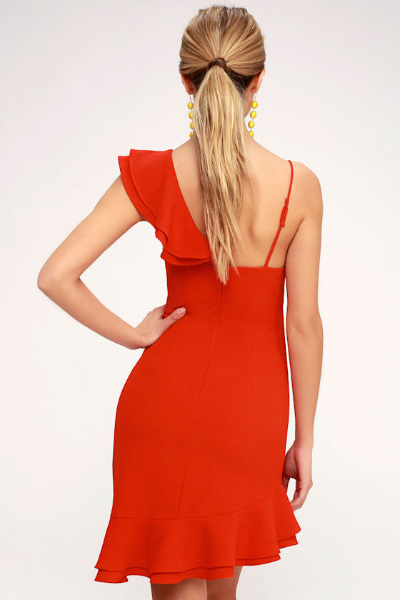 Entice Red Asymmetrical Mini Dress 3