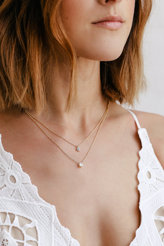 Life Story Gold Rhinestone Layered Necklace 8