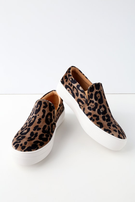 steve madden cheetah slip on shoes