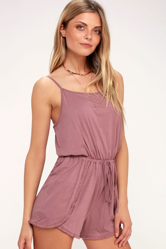 Minorca Washed Mauve Romper 1