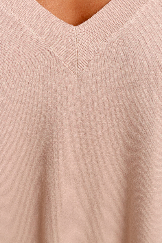 Blush Pink Sweater VNeck Sweater Oversized Sweater 42.00