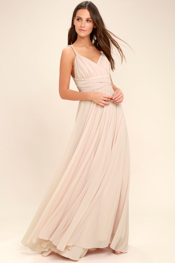 Lovely Blush Pink Dress - Maxi Dress - Gown - Bridesmaid Dress - $112. ...