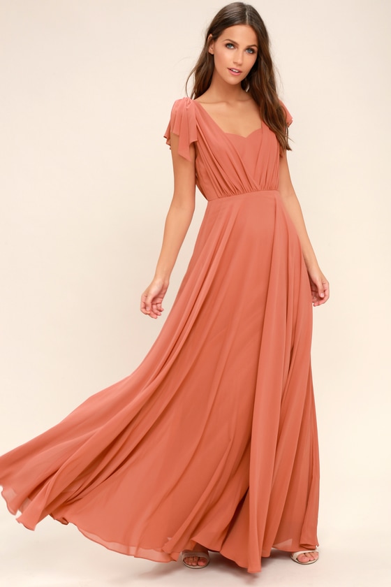 rose colour gown
