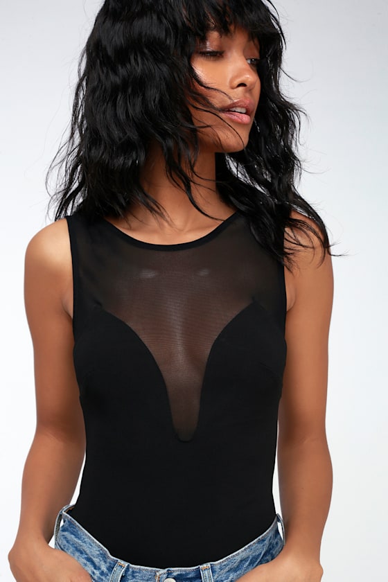La Luneta Black Mesh Bodysuit 2