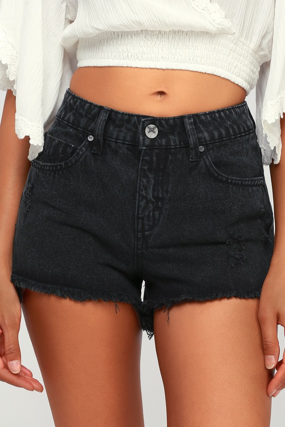 Unpublished Stella - Black Shorts - Distressed Shorts - Lulus