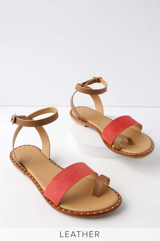 Coconuts Sundown Tan Leather Sandals Flat Sandals Lulus