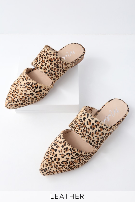 leopard flats pointed toe