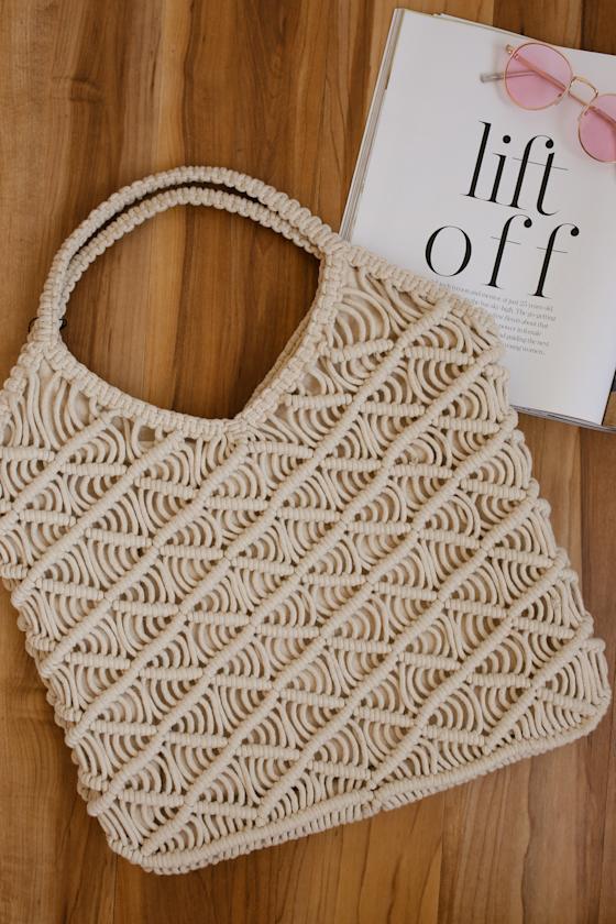 Andover Cream Woven Tote 6