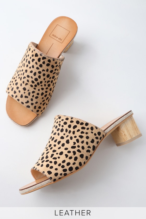 leopard print backless mules