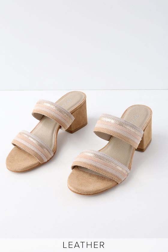 Bonita Natural Suede Leather Mules 5
