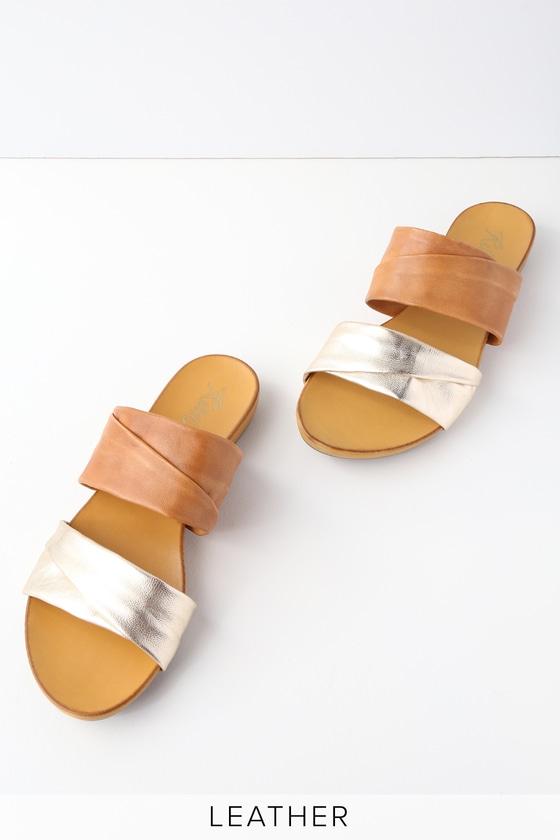 tan slide sandals womens