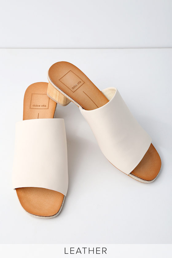 Dolce Vita Kaira Ivory Mules Genuine Leather Mules Lulus