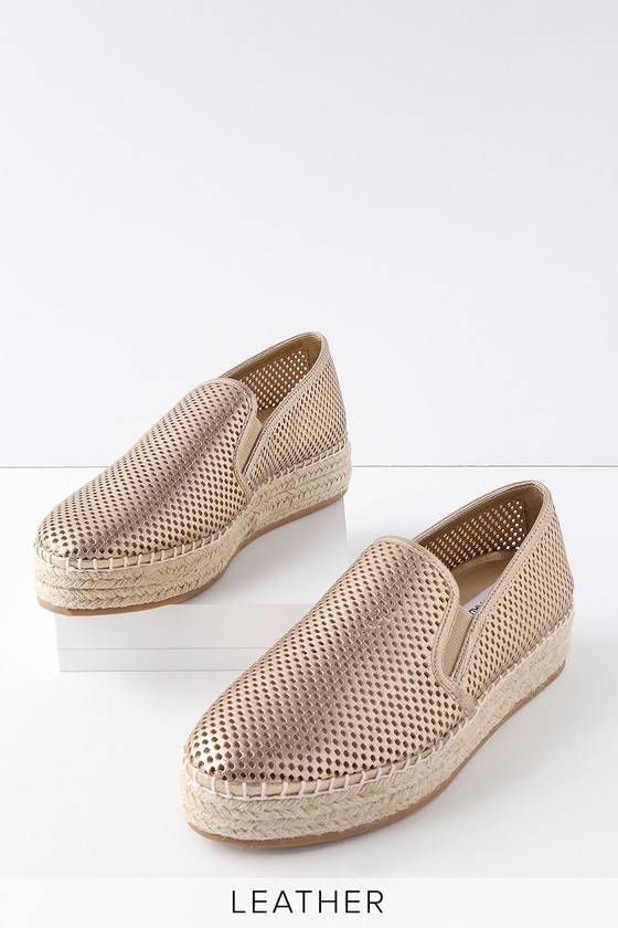 steve madden gold slip ons