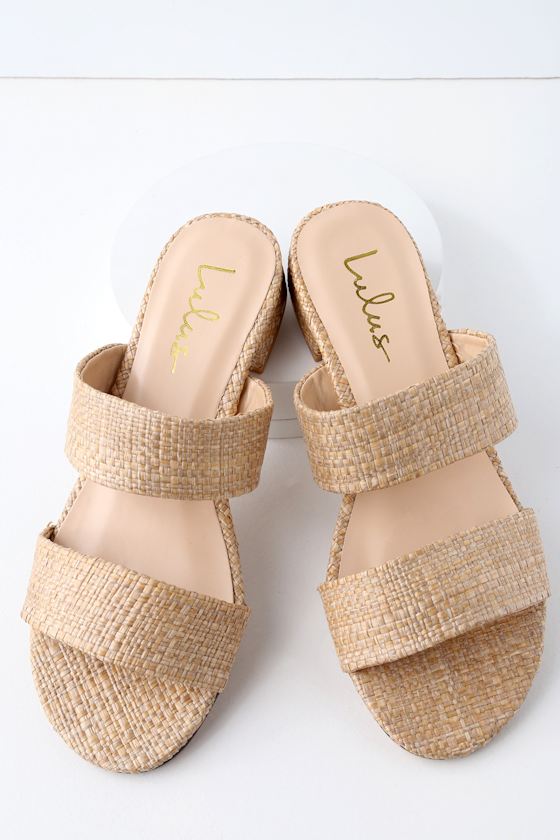 Decker Natural Woven Slide Sandals 1