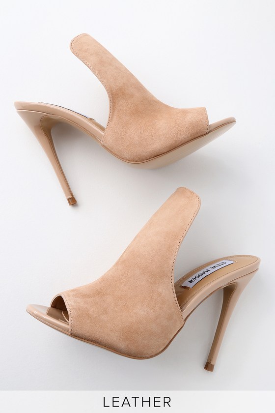 nude leather mule