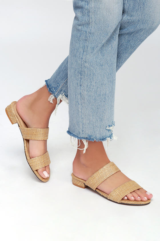 Decker Natural Woven Slide Sandals 2