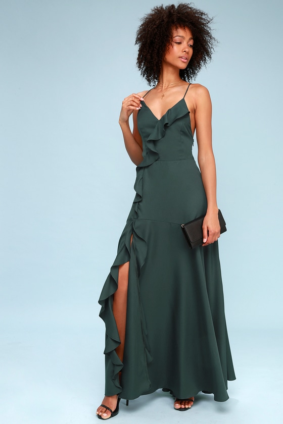 teal green maxi dress