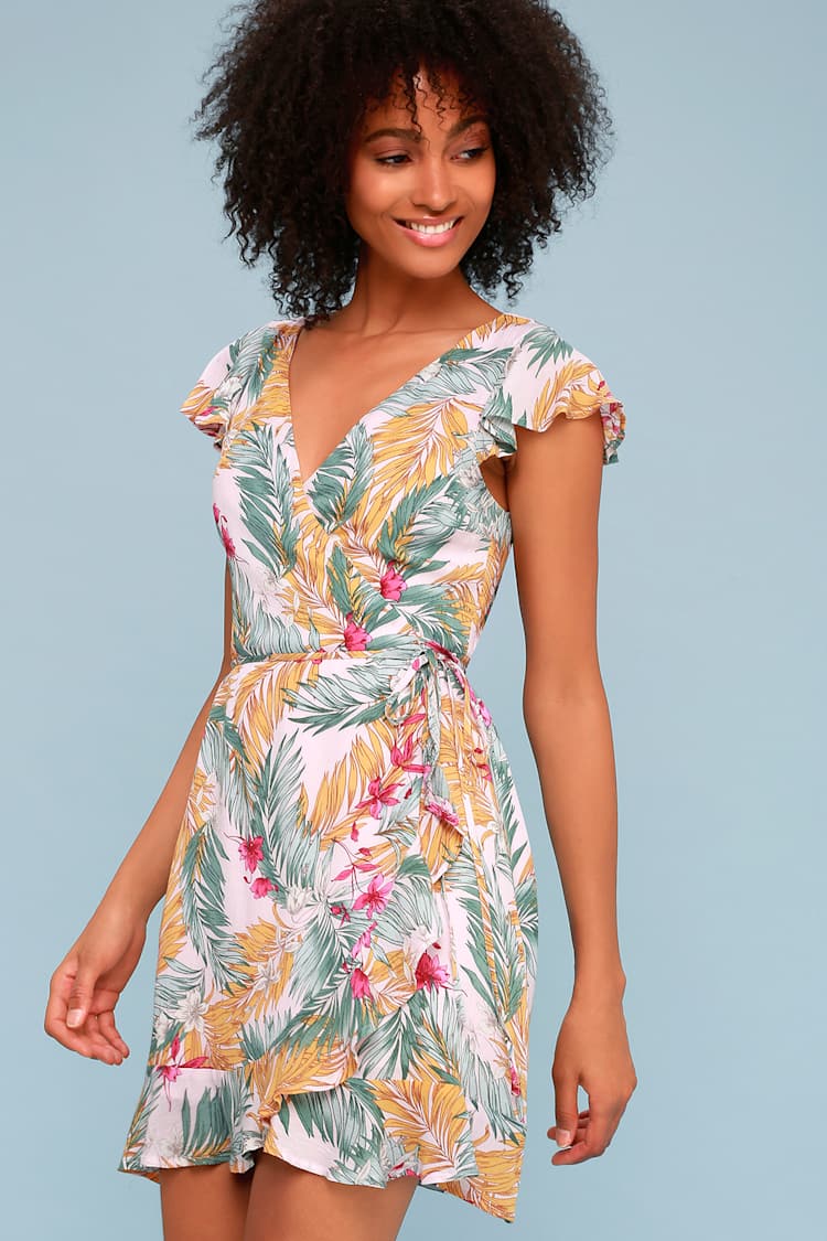 white christmas dresses Near the Beach Tropical Hi-Low Dress- Seafoam Green