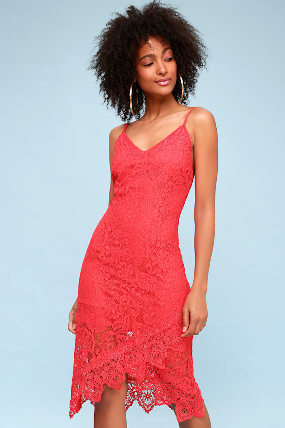 chinese dress ladies Cami Premium Lace Midi Dress in Navy