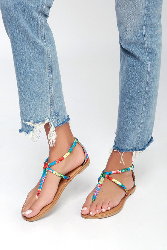 blue beach sandals