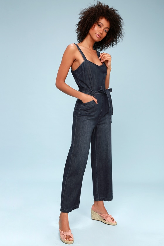 PAIGE Emma Jumpsuit - Denim Jumpsuit - Trendy Jumpsuit - Lulus