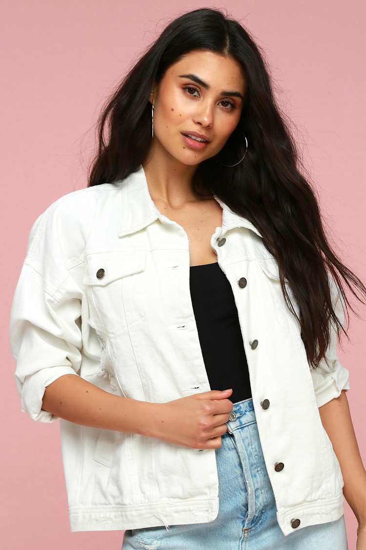 white denim jacket distressed