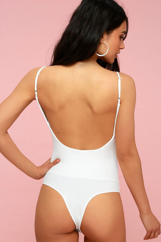 Good Looks White Backless Bodysuit 5
