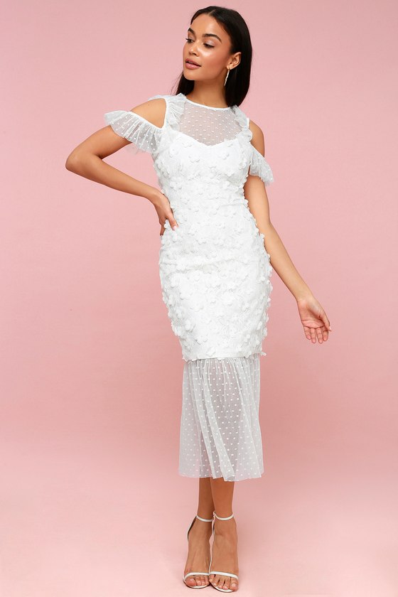 Ellliatt Oberon - White Midi Dress - Lace Midi Dress - Lulus
