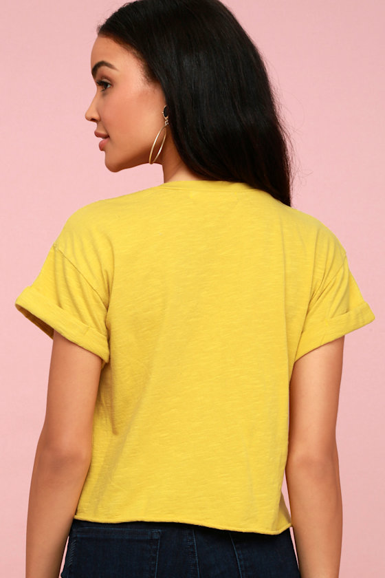 Project Social T Yellow Cropped Tee Basic Tee