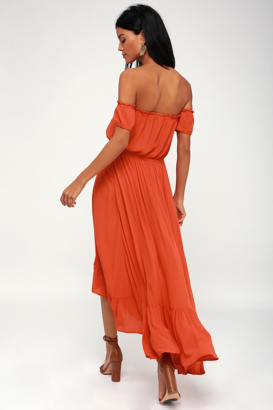 Black Swan Natalia - Red Orange Dress - OTS Dress - Lulus