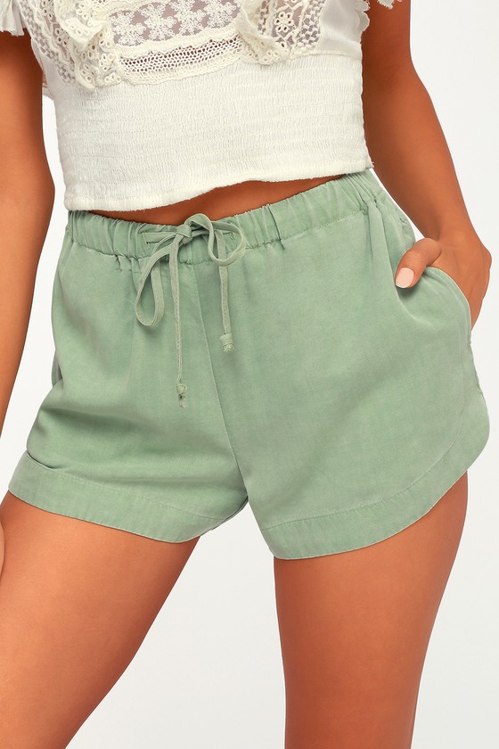 RVCA New Yume - Sage Green Shorts - Drawstring Shorts