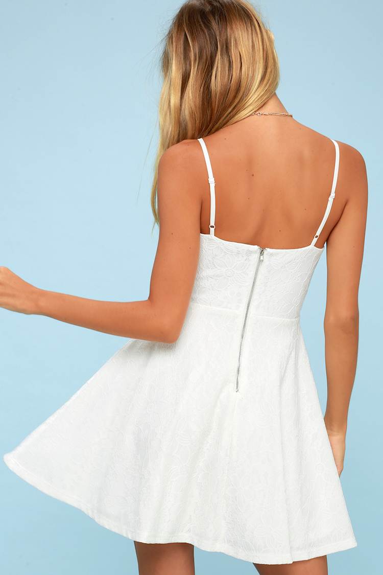 lulus all of my heart white lace skater dress Lulus All of My Heart White Lace Skater Dress
