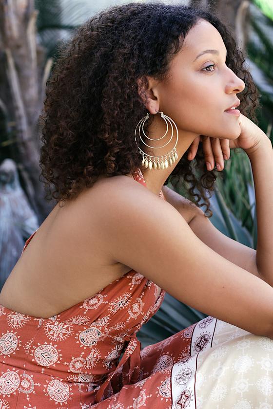 Cyrene Gold Hoop Earrings 1