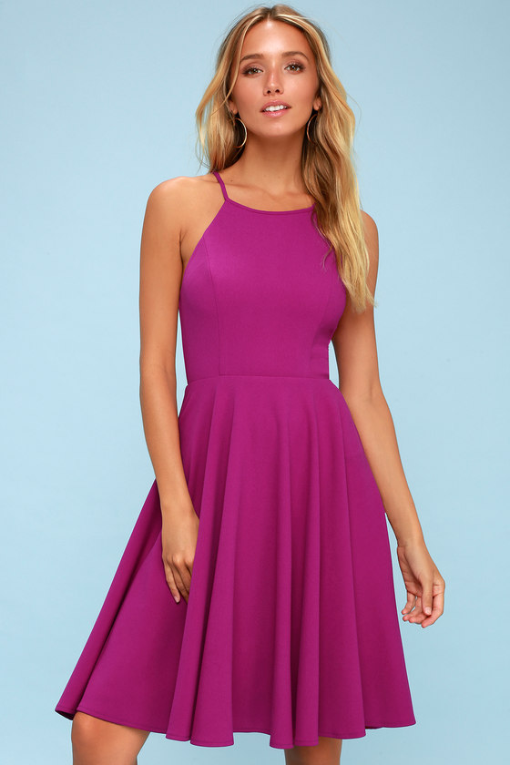 magenta and green outfit