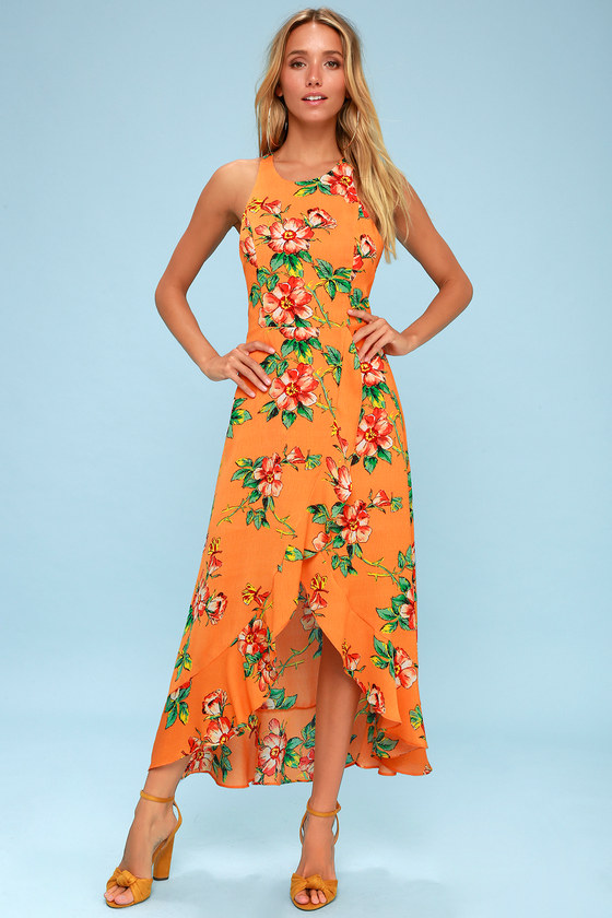 Ali & Jay Chiquita - Orange Maxi Dress - High-Low Dress - Lulus