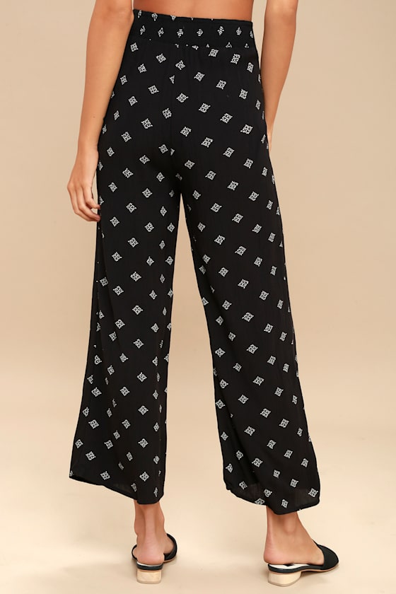 Coasting Along Black Print Pants 4