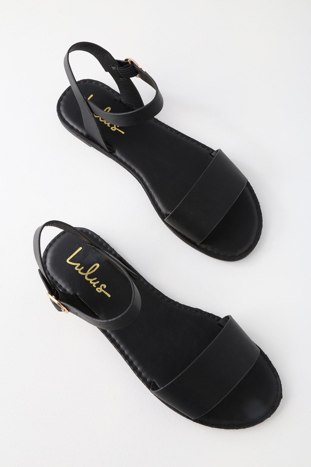 Hearts and Hashtags Black Flat Sandals