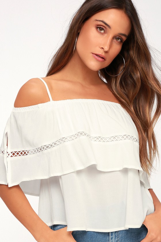 Chic White Top - Flounce Top - White Off-the-Shoulder Top - Lulus